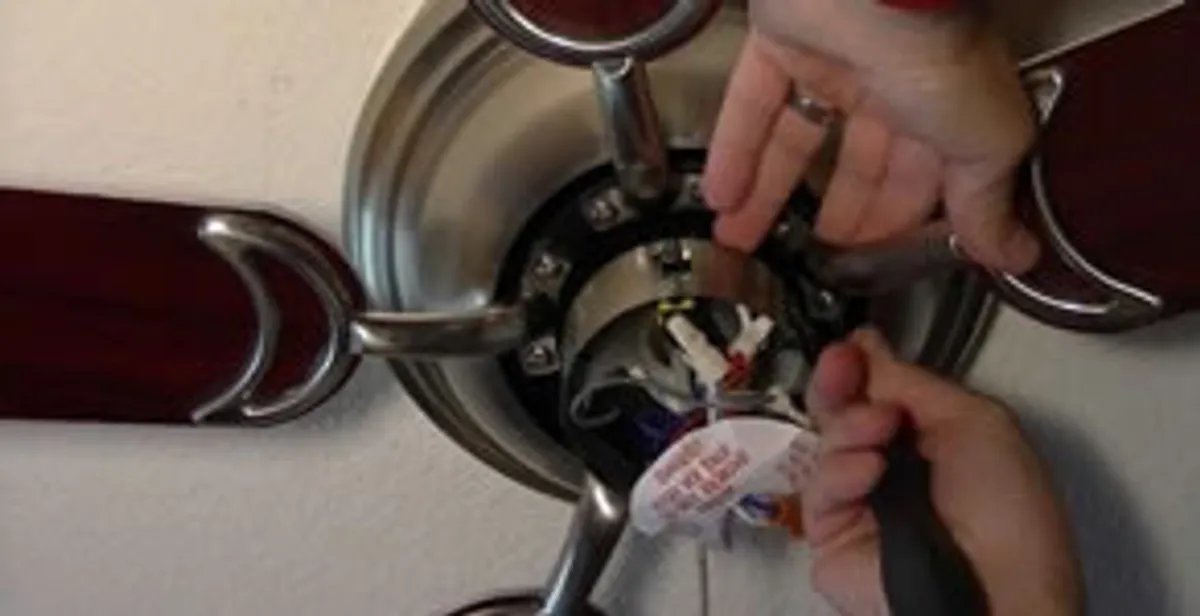 Ceiling fan installation with electrical wiring and mounting by professional electrician in West Palm Beach, FL